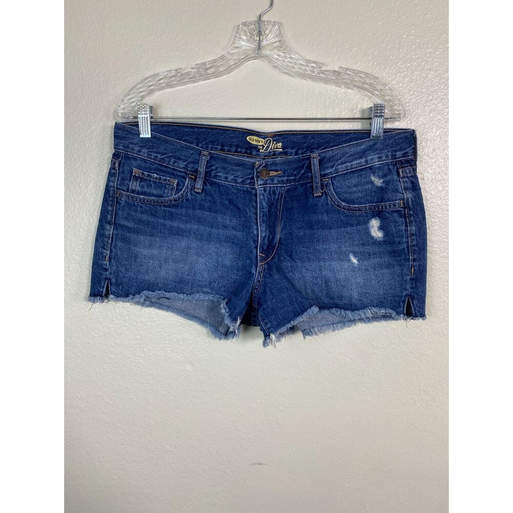 Old Navy The Diva Womens Distressed Denim Jean Shorts Size 10 Medium Wash